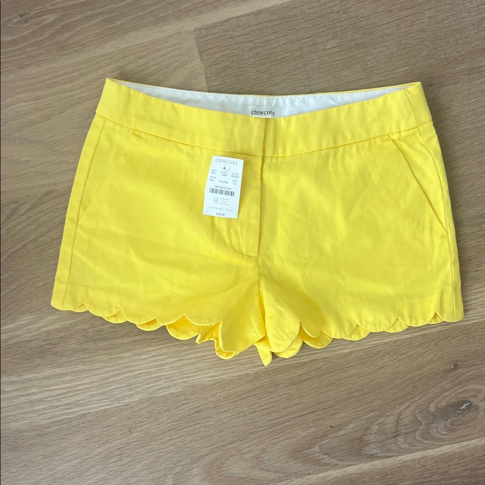 Crewcuts Yellow Scalloped Hem Girls Shorts